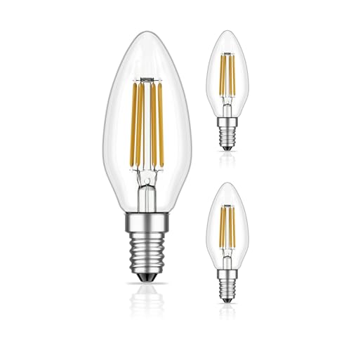 ledscom.de 3 Stück E14 LED Leuchtmittel, Kerze, warmweiß (2700 K), 3,7 W, 452lm von ledscom.de
