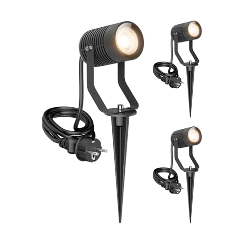 ledscom.de 3 Stück Gartenstrahler SHINGA mit Erdspieß für außen, IP65, Stecker, anthrazit, inkl. GU10 LED Lampe 1103lm, warmweiß ledscom.de 3 Stück Gartenstrahler SHINGA mit Erdspieß für außen, IP65, Stecker, anthrazit, inkl. GU10 LED Lampe 1103lm, warmweiß von ledscom.de