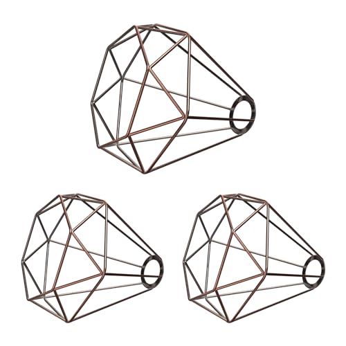 ledscom.de 3 Stück Käfig-Lampenschirm, bronze, 200mm Ø von ledscom.de
