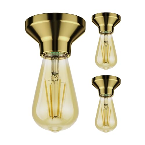 ledscom.de 3 Stück LED Deckenleuchte Elektra Porzellan gold, inkl. LED Vintage gold max. 814lm extra-warmweiß 3-Stufen Dimmen ledscom.de 3 Stück LED Deckenleuchte Elektra Porzellan gold, inkl. LED Vintage gold max. 814lm extra-warmweiß 3-Stufen Dimmen von ledscom.de