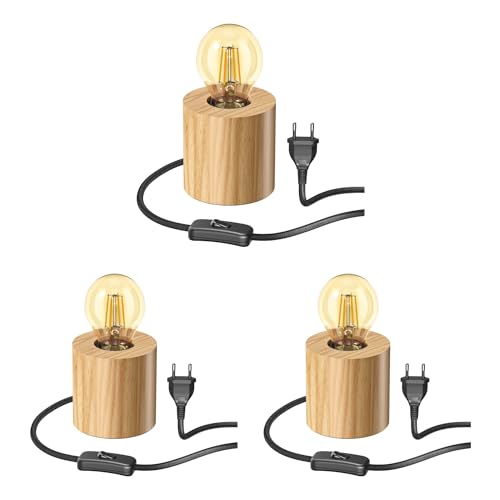 ledscom.de 3 Stück Tischlampe HITO, Holz massiv, rund, inkl. E27 Lampe 471lm Retro gold extra-warmweiß ledscom.de 3 Stück Tischlampe HITO, Holz massiv, rund, inkl. E27 Lampe 471lm Retro gold extra-warmweiß von ledscom.de