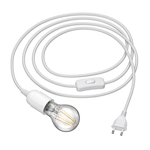 ledscom.de 3 m Textilkabel LEHA Stecker, Schalter, weiß 3m + LED Lampe warm-weiß 3-Stufen Dimmen: max. 963lm ledscom.de 3 m Textilkabel LEHA Stecker, Schalter, weiß 3m + LED Lampe warm-weiß 3-Stufen Dimmen: max. 963lm von ledscom.de