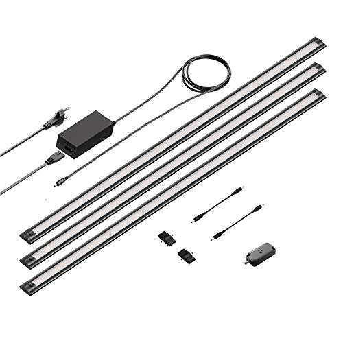 ledscom.de 3er Set LED Unterbau-Leuchte SIRIS schwarz matt, mit Touch-Dimmer, flach, je 90cm, je 963lm, warmweiß ledscom.de 3er Set LED Unterbau-Leuchte SIRIS schwarz matt, mit Touch-Dimmer, flach, je 90cm, je 963lm, warmweiß von ledscom.de