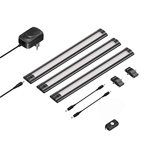 ledscom.de 3er Set LED Unterbau-Leuchte SIRIS schwarz matt mit Bewegungsmelder, flach, je 30cm, je 368lm, warmweiß ledscom.de 3er Set LED Unterbau-Leuchte SIRIS schwarz matt mit Bewegungsmelder, flach, je 30cm, je 368lm, warmweiß von ledscom.de
