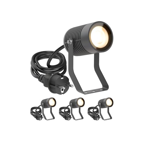 ledscom.de 4 Stück Gartenstrahler SHINGA für außen, IP65, Stecker, anthrazit, inkl. GU10 LED Lampe 468lm, warmweiß ledscom.de 4 Stück Gartenstrahler SHINGA für außen, IP65, Stecker, anthrazit, inkl. GU10 LED Lampe 468lm, warmweiß von ledscom.de