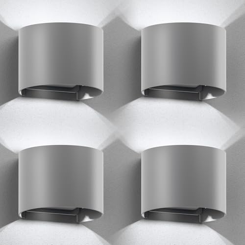 ledscom.de 4 Stück Wandleuchte RUNEL für außen, grau, IP65, Up & Downlight + LED Lampe 596lm, weiß ledscom.de 4 Stück Wandleuchte RUNEL für außen, grau, IP65, Up & Downlight + LED Lampe 596lm, weiß von ledscom.de