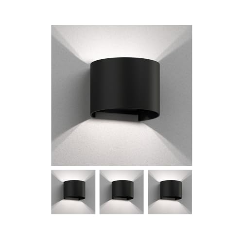 ledscom.de 4 Stück Wandleuchte RUNEL für außen, schwarz, IP65, Up & Downlight + LED Lampe 596lm, weiß ledscom.de 4 Stück Wandleuchte RUNEL für außen, schwarz, IP65, Up & Downlight + LED Lampe 596lm, weiß von ledscom.de