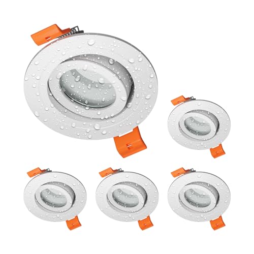 ledscom.de 5 Stück Bad-Deckeneinbaurahmen ERID, Feuchtraum, Badezimmer, IP44, rund, schwenkbar, weiß matt ledscom.de 5 Stück Bad-Deckeneinbaurahmen ERID, Feuchtraum, Badezimmer, IP44, rund, schwenkbar, weiß matt von ledscom.de