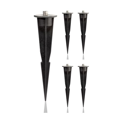 ledscom.de 5 Stück Garten-Erdspieß, für Gartenleuchten, schwarz, 17cm, 45mm Ø von ledscom.de