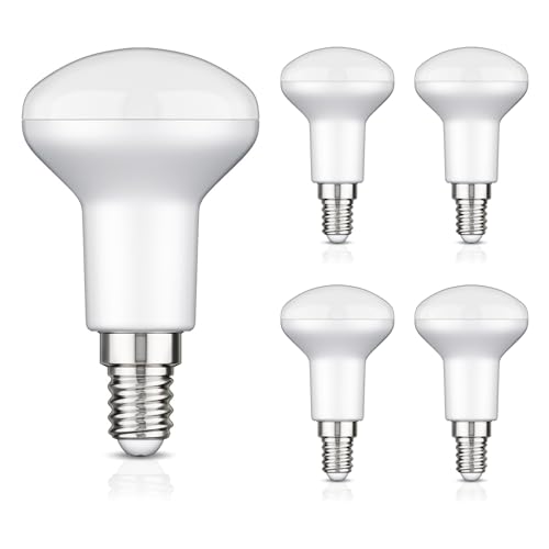 ledscom.de 5 Stück E14 LED Leuchtmittel, R50, weiß (4000 K), 5,1 W, 563lm, 112°, matt von ledscom.de