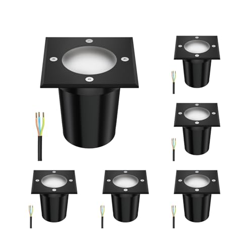 ledscom.de 6 Stück Bodeneinbauleuchte RELI für außen, IP67, schwarz, gefrostet, eckig, 11 x 11cm inkl. LED Lampe 630lm warmweiß ledscom.de 6 Stück Bodeneinbauleuchte RELI für außen, IP67, schwarz, gefrostet, eckig, 11 x 11cm inkl. LED Lampe 630lm warmweiß von ledscom.de