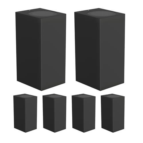 ledscom.de 6 Stück Wandleuchte ALSE für außen, IP54, Up-/Downlight, schwarz matt, eckig, 2x GU10 max. 35W von ledscom.de