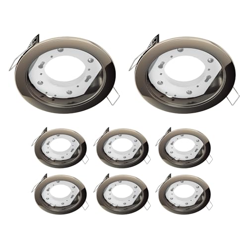 ledscom.de 8 Stück Deckeneinbauleuchte ZOBE, chrom-schwarz glänzend, rund, 107mm Ø, 1x GX53 max. 25W ledscom.de 8 Stück Deckeneinbauleuchte ZOBE, chrom-schwarz glänzend, rund, 107mm Ø, 1x GX53 max. 25W von ledscom.de