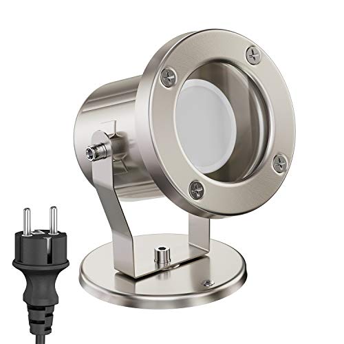 ledscom.de Außen-Strahler Fluter MIBU für außen Edelstahl chrom matt + LED GU10 Lampe 3-Stufen-dimmbar weiß W 609lm ledscom.de Außen-Strahler Fluter MIBU für außen Edelstahl chrom matt + LED GU10 Lampe 3-Stufen-dimmbar weiß W 609lm von ledscom.de