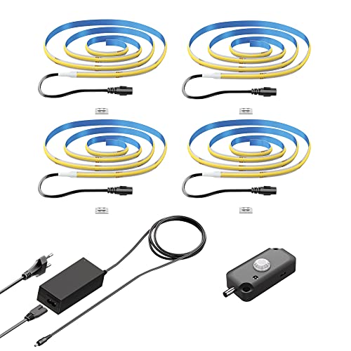 ledscom.de COB-LED Streifen JOR, 100.0cm, flach, weiß, 45,04W, je 1209lm, 4er Set, inkl. Bewegungsmelder von ledscom.de