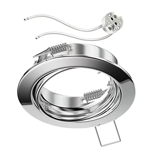 ledscom.de Decken-Einbaurahmen FERE Einbaurahmen chrom schwenkbar (LED/Halogen/MR16/50mm) inkl. GU5.3 Fassung von ledscom.de