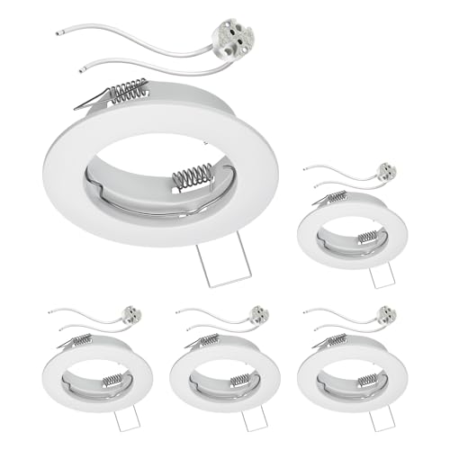 ledscom.de 5 Stück Decken-Einbaurahmen FERE Einbaurahmen weiß matt (LED/Halogen/MR16/50mm) inkl. GU5.3 Fassung von ledscom.de