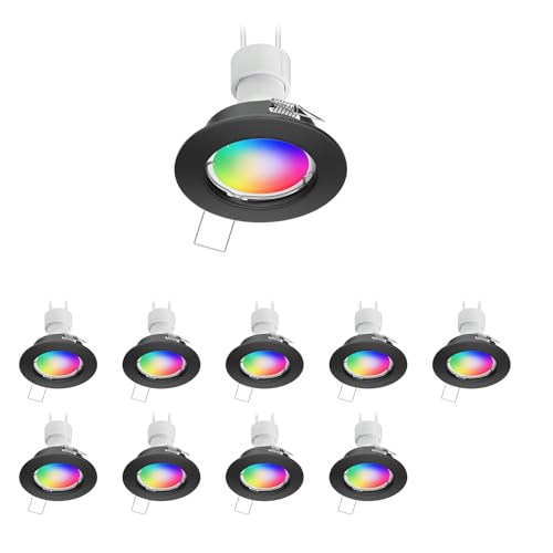 ledscom.de 10 Stück Decken-Einbaustrahler FERE Einbaurahmen schwarz matt inkl. Smart Home RGBW GU10 LED Lampe, 5,41W, 473lm ledscom.de 10 Stück Decken-Einbaustrahler FERE Einbaurahmen schwarz matt inkl. Smart Home RGBW GU10 LED Lampe, 5,41W, 473lm von ledscom.de