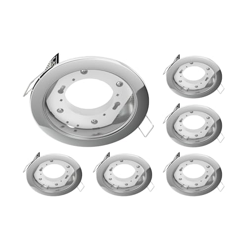 ledscom.de 6 Stück Deckeneinbauleuchte ZOBE, chrom glänzend, rund, 107mm Ø, 1x GX53 max. 25W ledscom.de 6 Stück Deckeneinbauleuchte ZOBE, chrom glänzend, rund, 107mm Ø, 1x GX53 max. 25W von ledscom.de