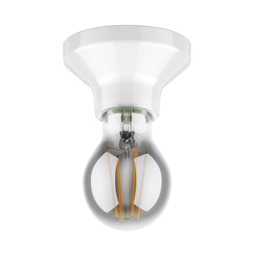 ledscom.de Deckenleuchte Elektra Porzellan weiß + LED Lampe 370lm, extra-warmweiß von ledscom.de