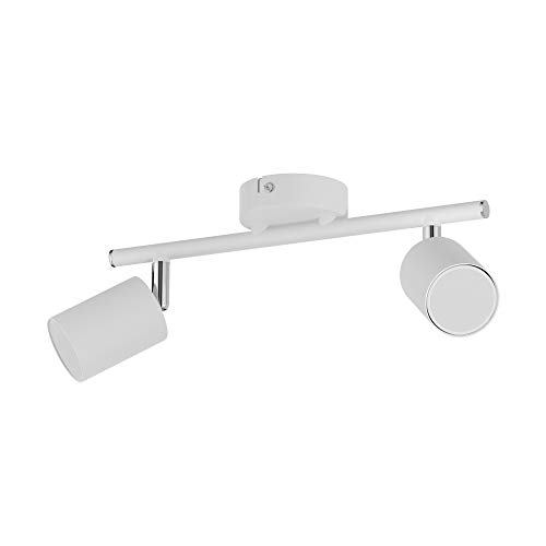 ledscom.de Deckenstrahler WAIKA, zweiflammig, weiß, matt + GU10 LED Lampen 3-Stufen Dimmen: je max. je 609lm weiß von ledscom.de