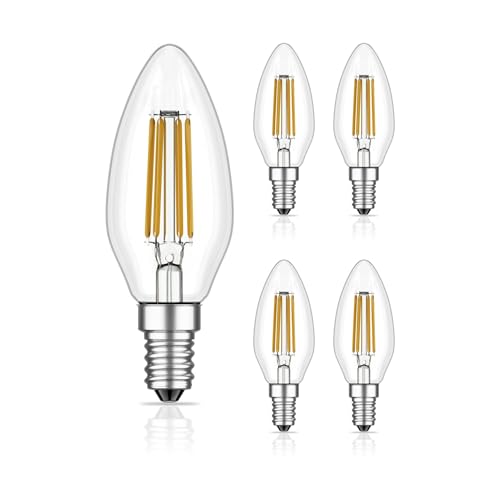 ledscom.de 5 Stück E14 LED Leuchtmittel, Kerze, warmweiß (2700 K), 3,7 W, 452lm von ledscom.de