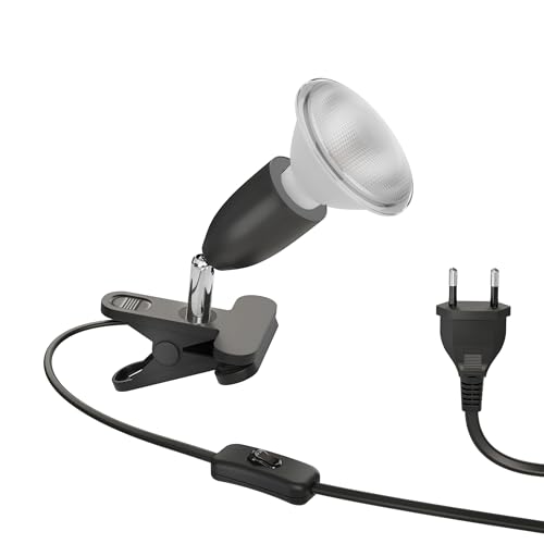 ledscom.de E27 Klemmleuchte LIK, schwarz inkl. E27 PAR30 LED Reflektor-Lampe 994lm warm-weiß von ledscom.de