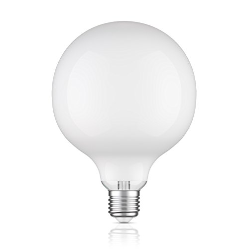 ledscom.de E27 LED Leuchtmittel, G125, warmweiß (2700 K), 4 W, 550lm, Milchglas extra matt, Filament, Leuchtmittel, Glüh-Faden, Glas, LED, Glühbirne, E27 Sockel, Energie-Sparlampe, LED-Classic von ledscom.de