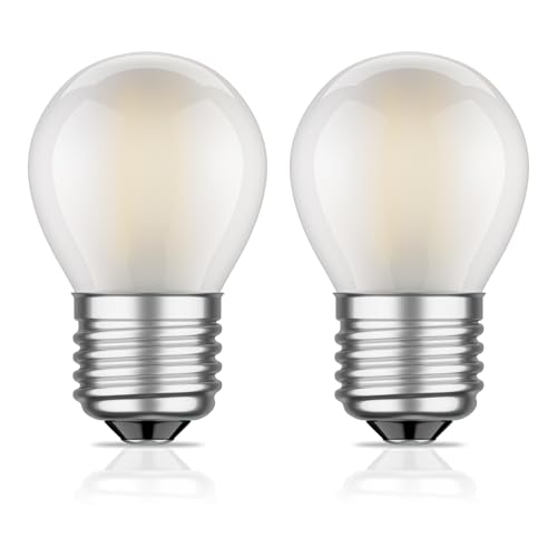 ledscom.de 2 Stück E27 LED Leuchtmittel, G45, warmweiß (2700 K), 4 W, 477lm, gefrostet von ledscom.de
