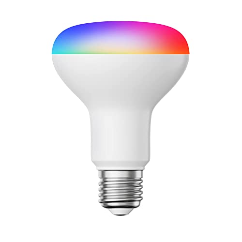 ledscom.de E27 LED RGB Leuchtmittel, R80, warmweiß - kaltweiß (2700-6300 K), 9,9 W, 950lm, Smart Home, WLAN, Alexa, matt, LED, Leuchtmittel, E27 Fassung, Energiesparlampe, Strahler, Reflektor von ledscom.de
