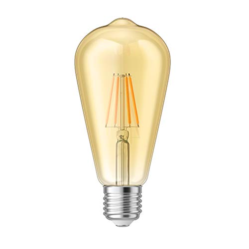 ledscom.de E27 LED Leuchtmittel, ST64, extra warmweiß (2200 K), 4 W, 489lm, goldfarben, LED, Glühbirne, E27 Sockel, Energie-Sparlampe, LED-Classic, Bulb, Filament, Tropfen, Tropfen-Form von ledscom.de