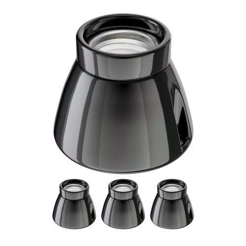 ledscom.de 4 Stück Deckenleuchte/Lampenfassung MINZ, Porzellan, schwarz glänzend, 1x E27 max. 300W von ledscom.de