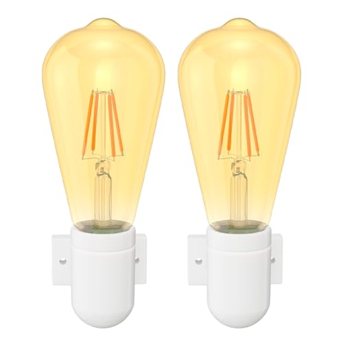 ledscom.de 2 Stück E27 Porzellan Wand-Fassung FEL, weiß, inkl. E27 Lampe Retro gold 3,83W extra-warm-weiß 489lm von ledscom.de