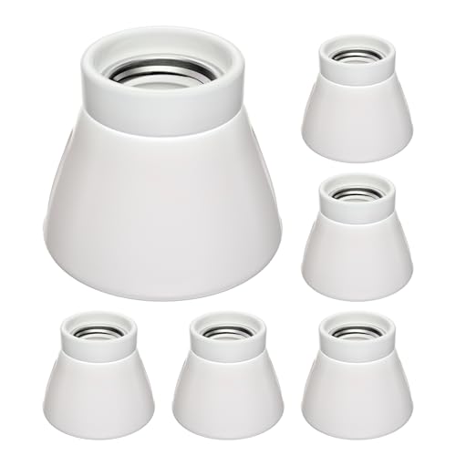 ledscom.de 6 Stück Deckenleuchte/Lampenfassung MINZ, Porzellan, weiß glänzend, 1x E27 max. 300W von ledscom.de