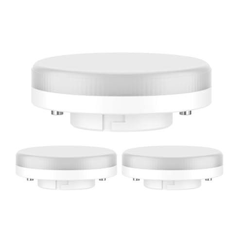 ledscom.de 3 Stück GX53 LED Leuchtmittel, weiß (4100 K), 6,5 W, 644lm, 3-Stufen-Dimmer, matt von ledscom.de