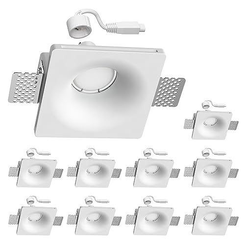 ledscom.de Gips Einbaustrahler GIDS DIY inkl. GU10 Lampe je 450lm warm-weiß 10er Set von ledscom.de