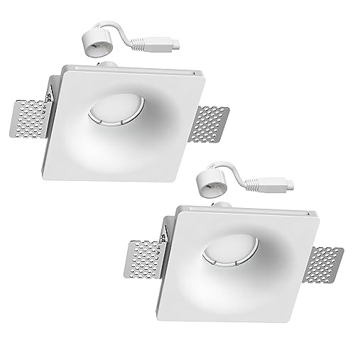 ledscom.de Gips Einbaustrahler GIDS DIY inkl. GU10 Lampe je 450lm weiß 2er Set von ledscom.de