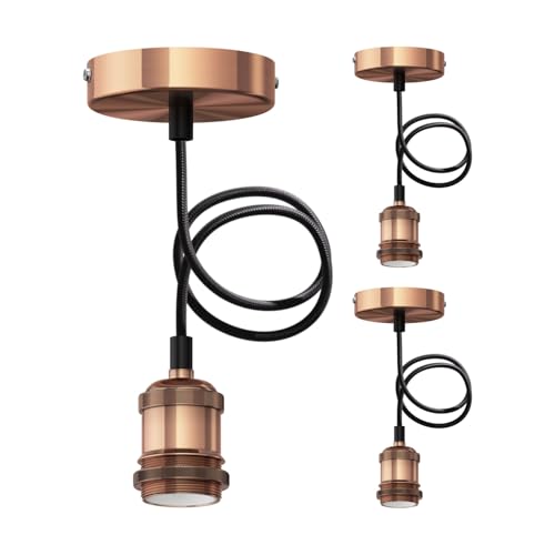 ledscom.de 3 Stück Pendelleuchte/Hängelampe RETRA, Textilkabel, bronze matt, 1x E27 max. 60W ledscom.de 3 Stück Pendelleuchte/Hängelampe RETRA, Textilkabel, bronze matt, 1x E27 max. 60W von ledscom.de