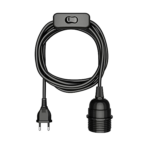 ledscom.de Kabel LEKA, Stecker, Schalter, schwarz, 3 m, Lampen-Fassung, 1x E27 max. 60W ledscom.de Kabel LEKA, Stecker, Schalter, schwarz, 3 m, Lampen-Fassung, 1x E27 max. 60W von ledscom.de
