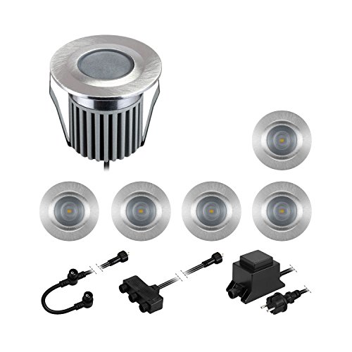 ledscom.de LED Boden-Einbauleuchten BODES für außen, warm-weiß, je 94lm/Leuchte, matt, rund, 50mm Ø, 6er Set ledscom.de LED Boden-Einbauleuchten BODES für außen, warm-weiß, je 94lm/Leuchte, matt, rund, 50mm Ø, 6er Set von ledscom.de
