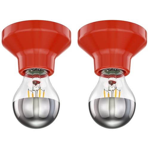 ledscom.de 2 Stück LED Deckenleuchte Elektra Porzellan rot inkl. E27 Kopfspiegel Lampe 461lm warm-weiß von ledscom.de