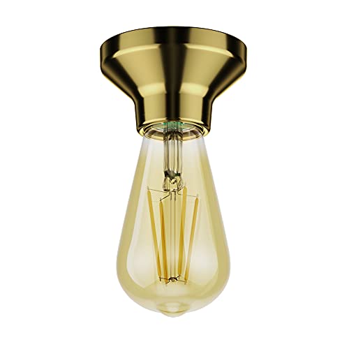 ledscom.de LED Deckenleuchte Elektra Porzellan gold, inkl. LED Vintage gold max. 814lm extra-warmweiß 3-Stufen Dimmen von ledscom.de