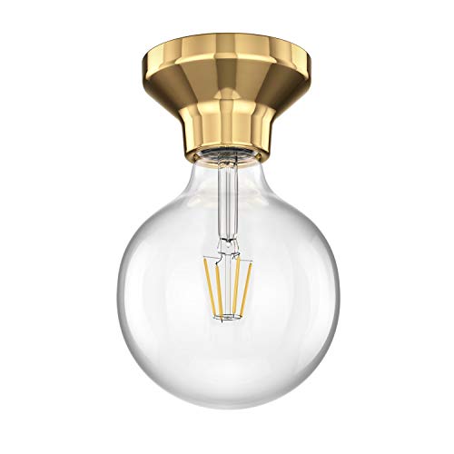 ledscom.de LED Deckenleuchte Elektra Porzellan gold Kugel inkl. E27 G125 Lampe warm-weiß 838lm von ledscom.de