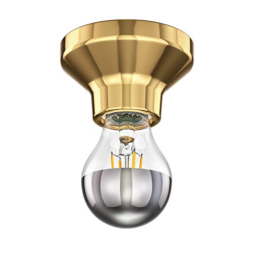 ledscom.de LED Deckenleuchte Elektra Porzellan gold inkl. E27 Kopfspiegel Lampe 461lm warm-weiß von ledscom.de