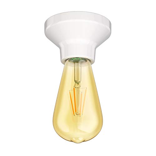 ledscom.de LED Deckenleuchte Elektra Porzellan inkl. E27 Lampe Vintage Retro gold 3,83W extra-warm-weiß 489lm von ledscom.de