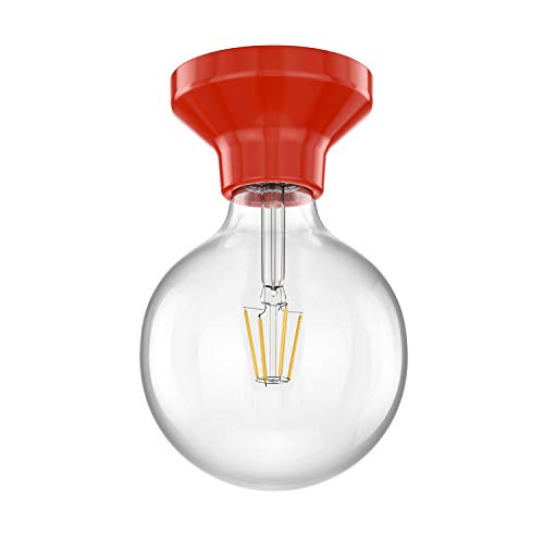 ledscom.de LED Deckenleuchte Elektra Porzellan rot Kugel inkl. E27 G125 Lampe warm-weiß 838lm von ledscom.de