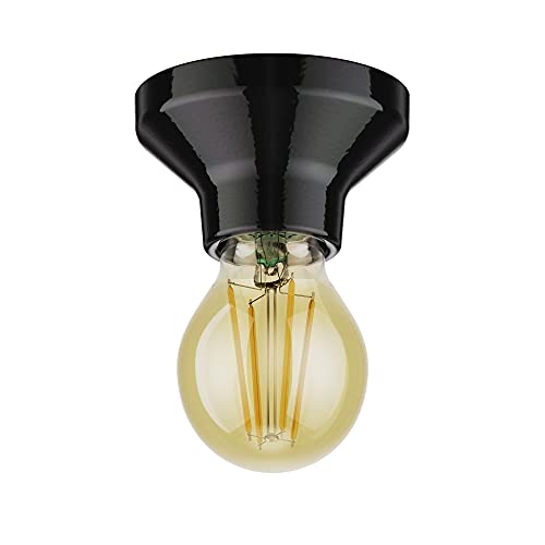 ledscom.de LED Deckenleuchte Elektra Porzellan schwarz, inkl. LED gold max. 778lm, 3-Stufen dimmen, extra-warmweiß von ledscom.de