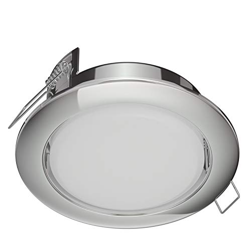 ledscom.de LED Einbaustrahler Zobe II flach GX53 chrom rund 10,063W 1038lm warm-weiß 107mm Ø Lochkreis 90mm Ø von ledscom.de