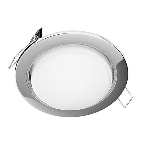 ledscom.de LED Einbaustrahler Zobe flach GX53 chrom rund 6,2W 509lm warm-weiß 107mm Ø Lochkreis 90mm Ø ledscom.de LED Einbaustrahler Zobe flach GX53 chrom rund 6,2W 509lm warm-weiß 107mm Ø Lochkreis 90mm Ø von ledscom.de