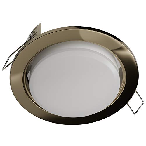 ledscom.de LED Einbaustrahler Zobe flach GX53 chrom-schwarz rund 10,063W 1038lm warm-weiß 107mm Ø Lochkreis 90mm Ø von ledscom.de